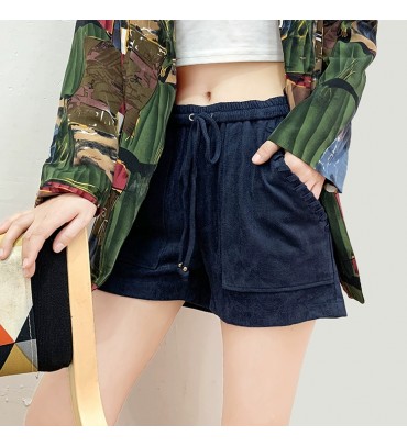 Navy suede shorts...