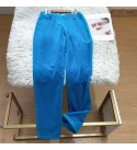 Blue Vintage casual velvet straight leg pants